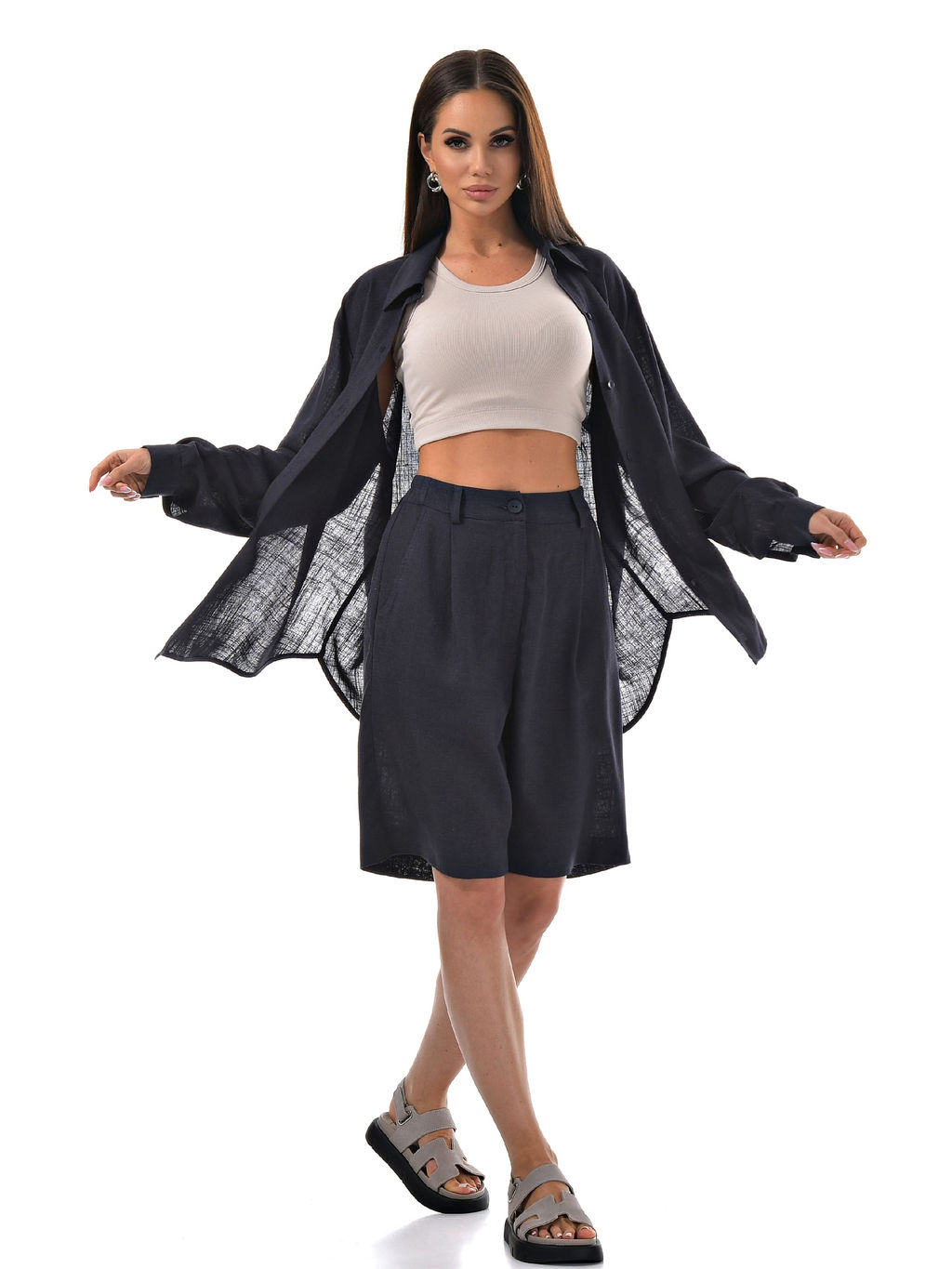 шорты бермуды из вискозы - А+б коллекция фото 2