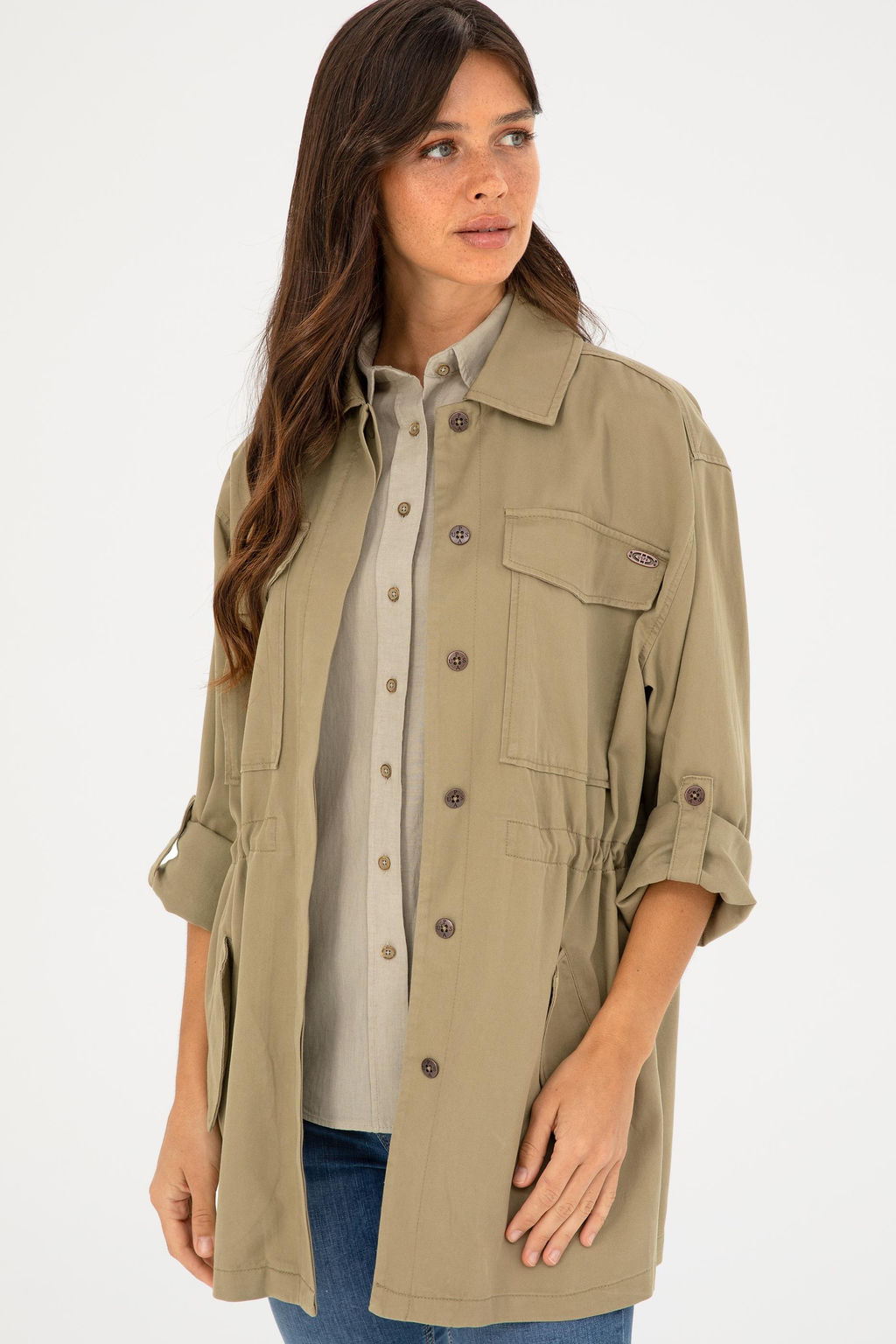 Женская куртка цвета хаки Неожиданная скидка в корзине - U.s. polo assn фото 10