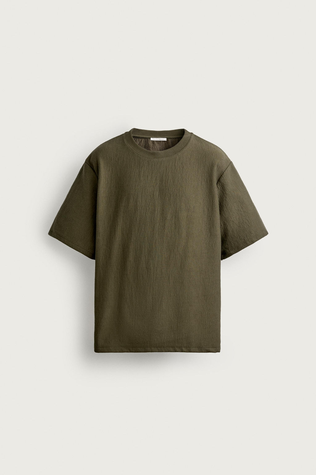 CAMISETA RELAXED FIT ESTRUCTURA / Khaki - Zara фото 7