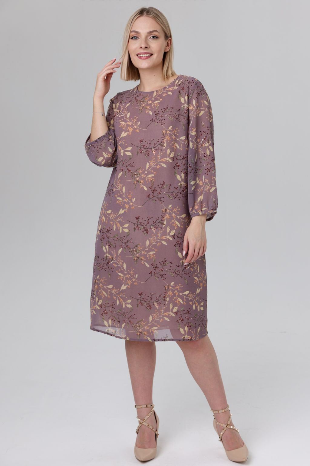 Платье женское 2122/87/Сиреневый, серый - Rise фото 2