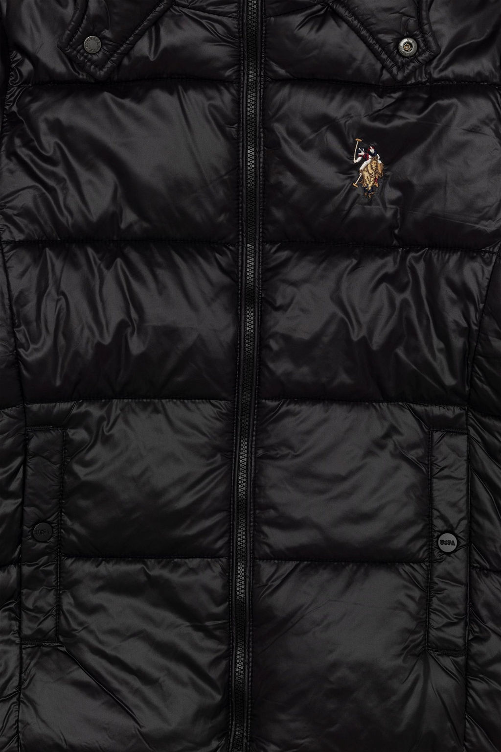 Черное пальто с капюшоном для мальчика - U.s. polo assn фото 7