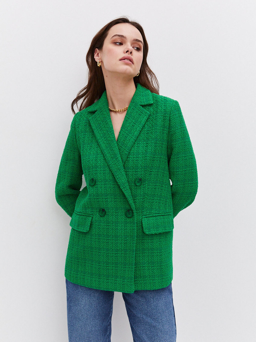 Двубортный жакет из фактурной ткани - TO BE ONE фото 2