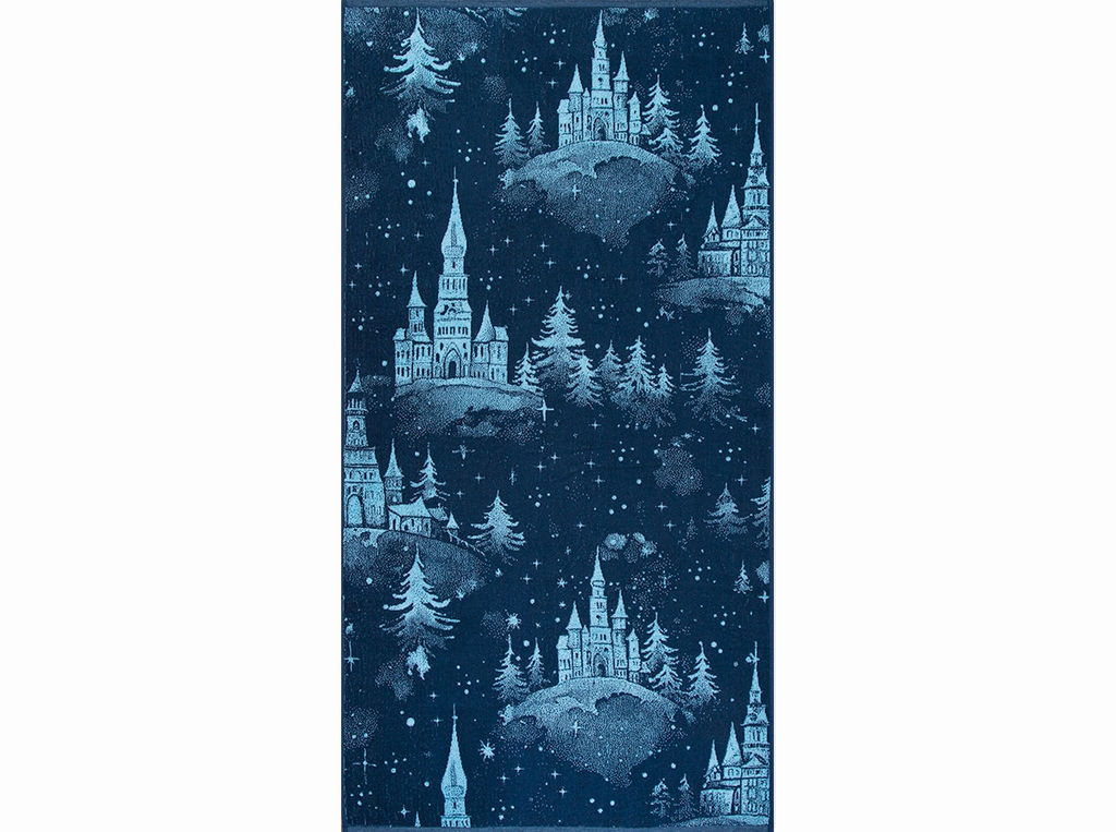 Полотенце махровое 6с102.413ж1 Зимняя сказка(джинс) 81х160см