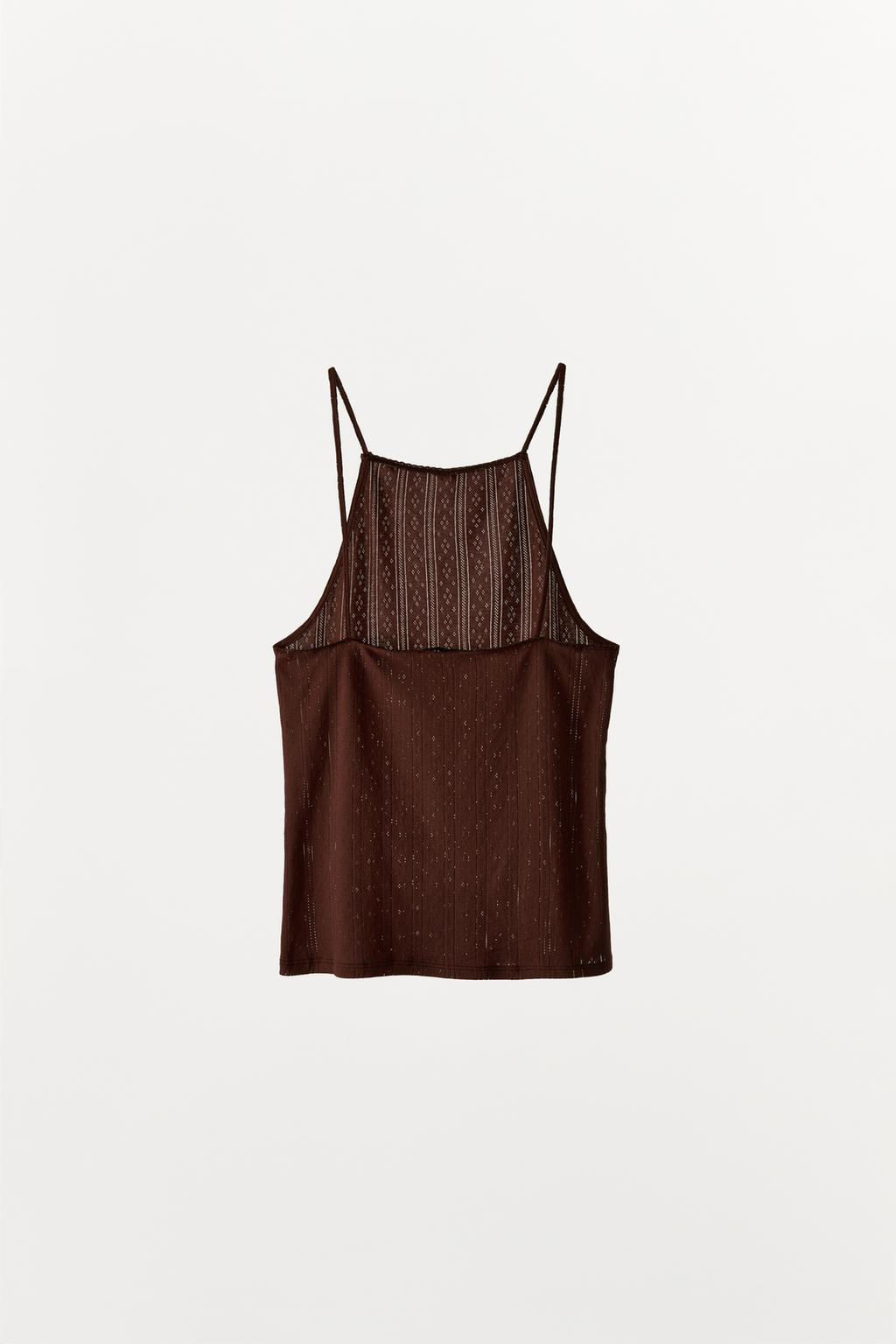 POINTELLE TOP WITH LACE TRIMS - Zara фото 3