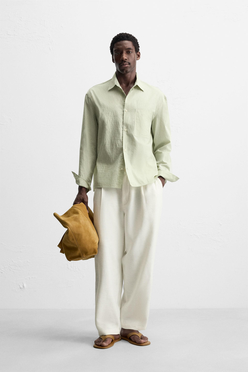 TEXTURED STRIPE SHIRT - Zara фото 9