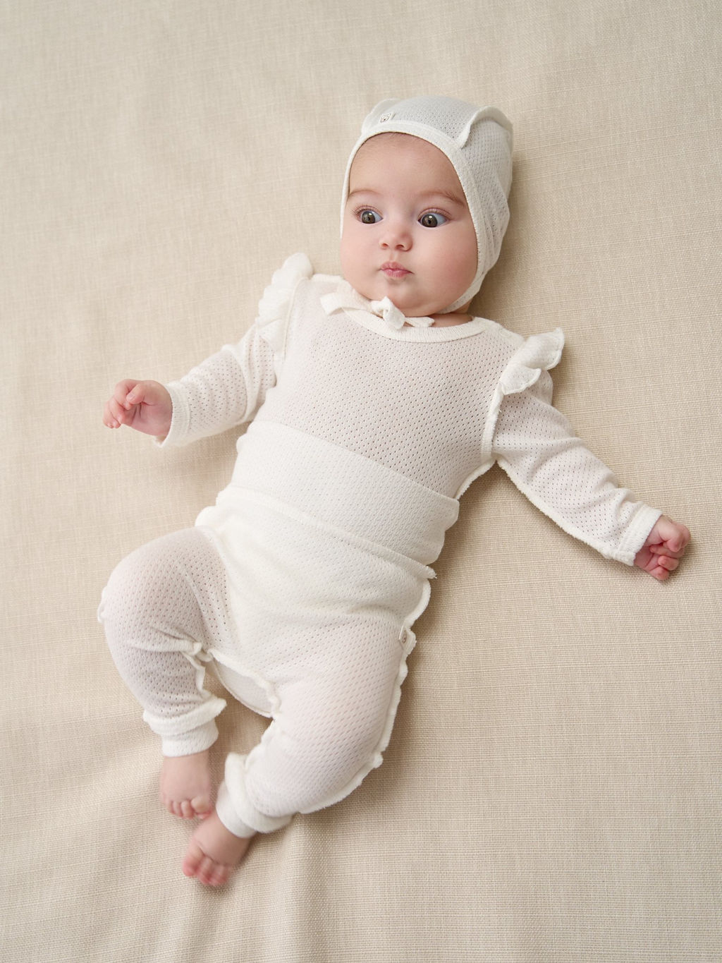 Ползунки "Молоко" из ажурного хлопка 0+