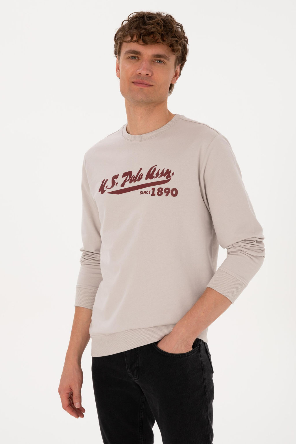 Erkek Bisiklet Yaka Regular Fit Ta_ Sweatshirt - U.s. polo assn фото 3