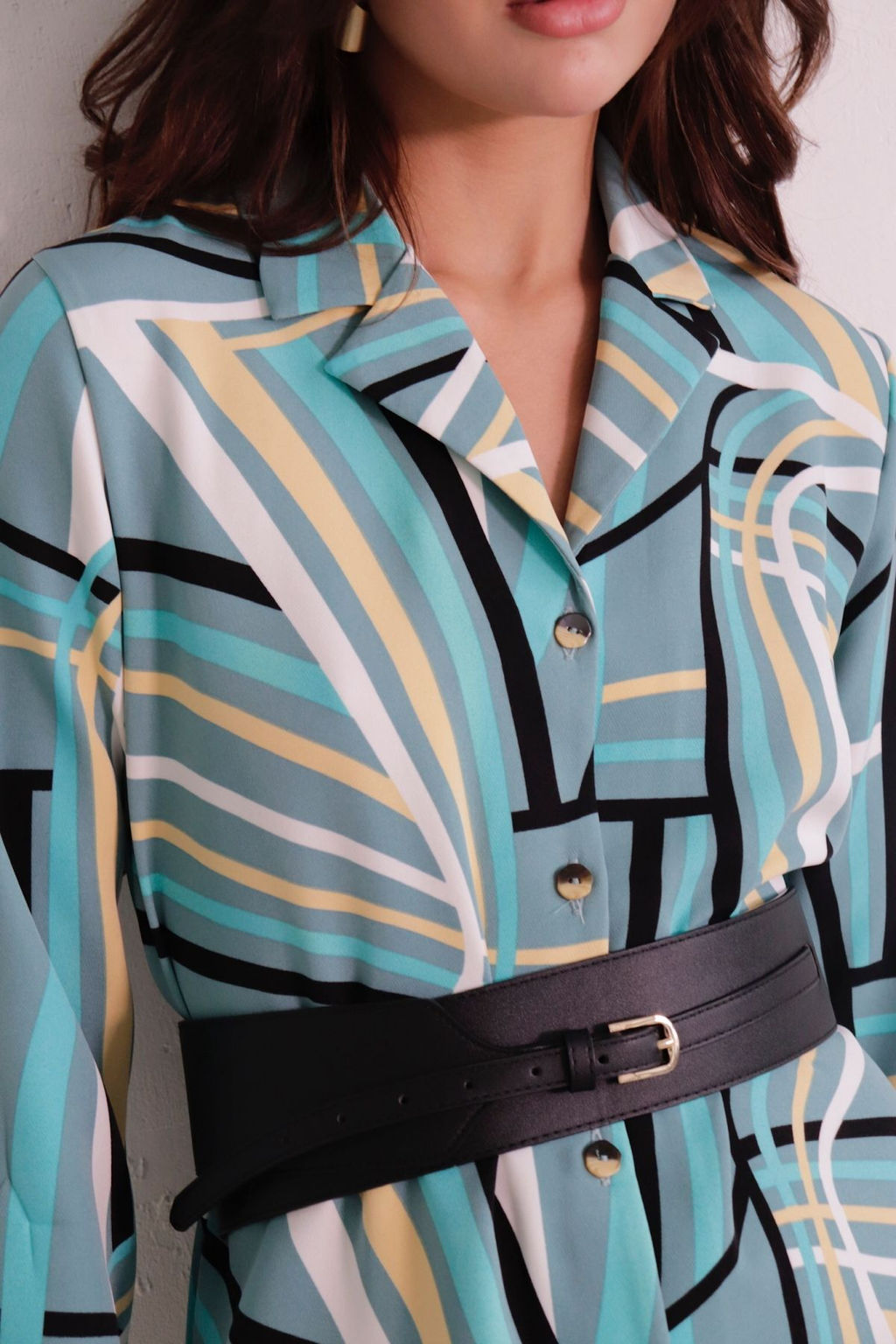 Платье-рубашка с английским воротником принт - Martichelli фото 377