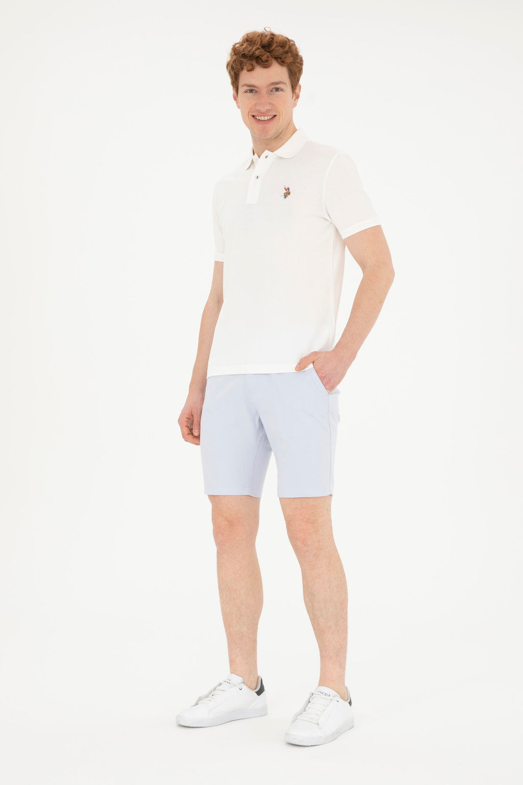 Мужские голубые тканые шорты - U.s. polo assn фото 8