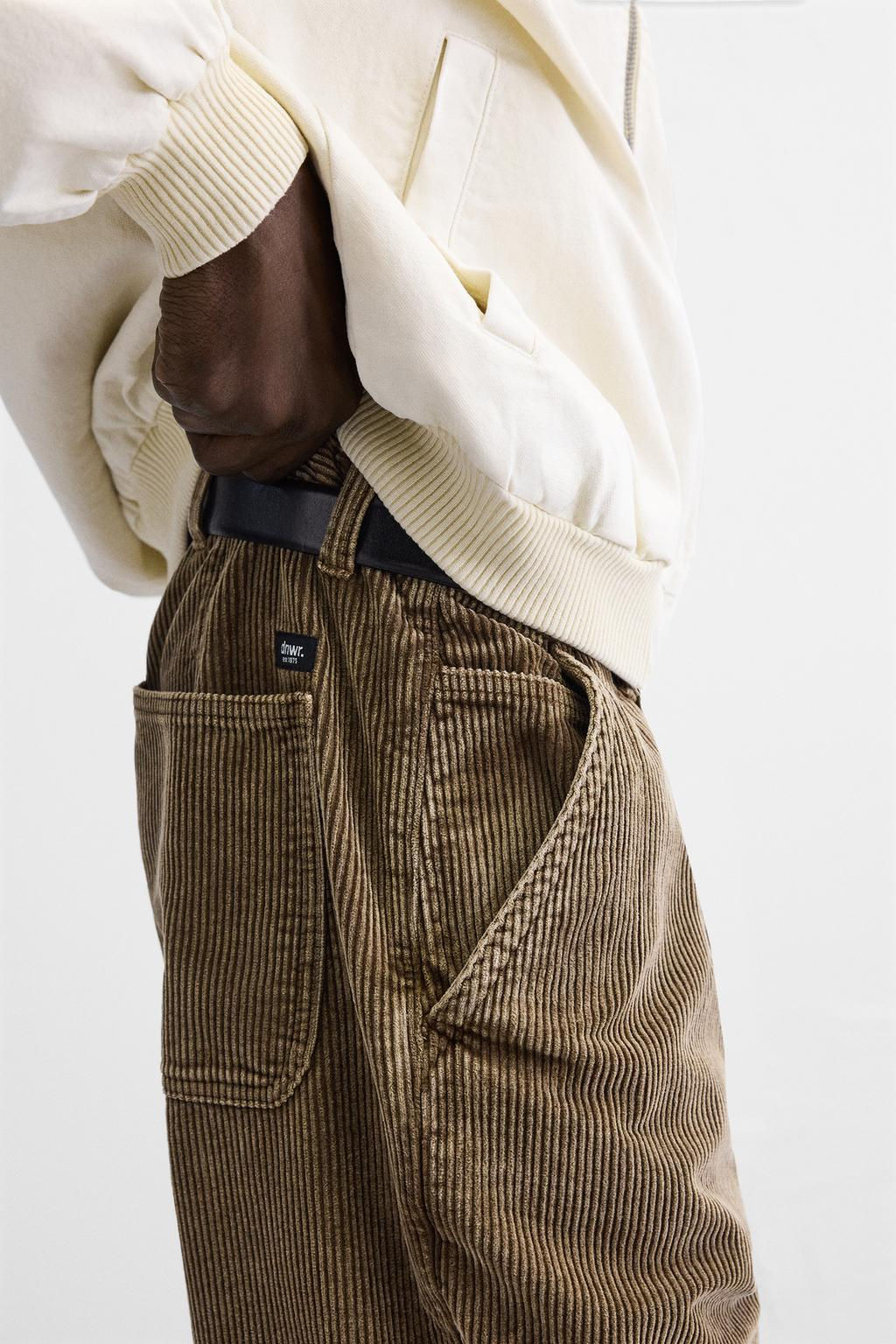 CORDUROY CARROT FIT TROUSERS - Zara фото 40