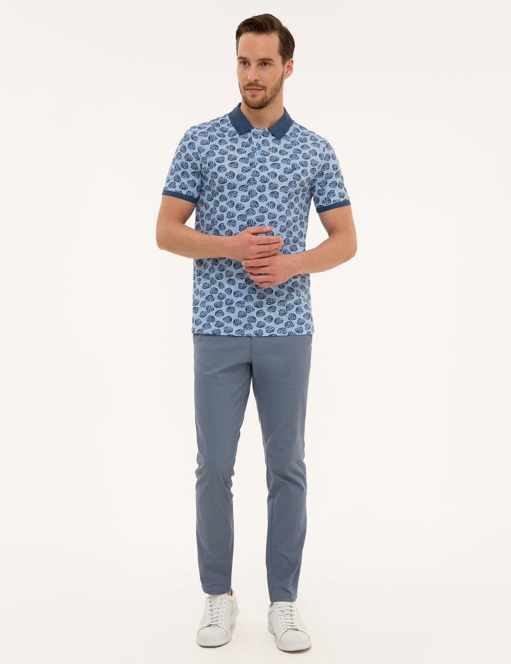 Mavi Slim Fit Bask_l_ Polo Yaka Ti__rt