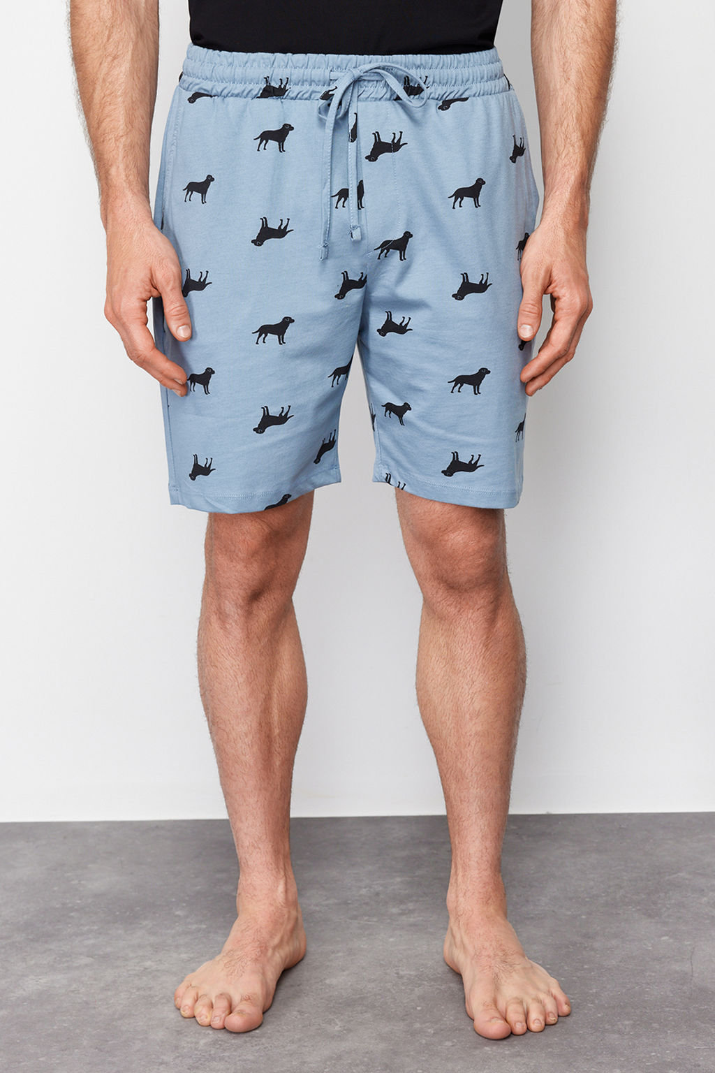 TRENDYOL MAN Mavi Bask?l? Regular Fit Orme Yazl?k Sortlu Pijama Tak?m? TMNSS24PT00023 - Trendyolmilla фото 4