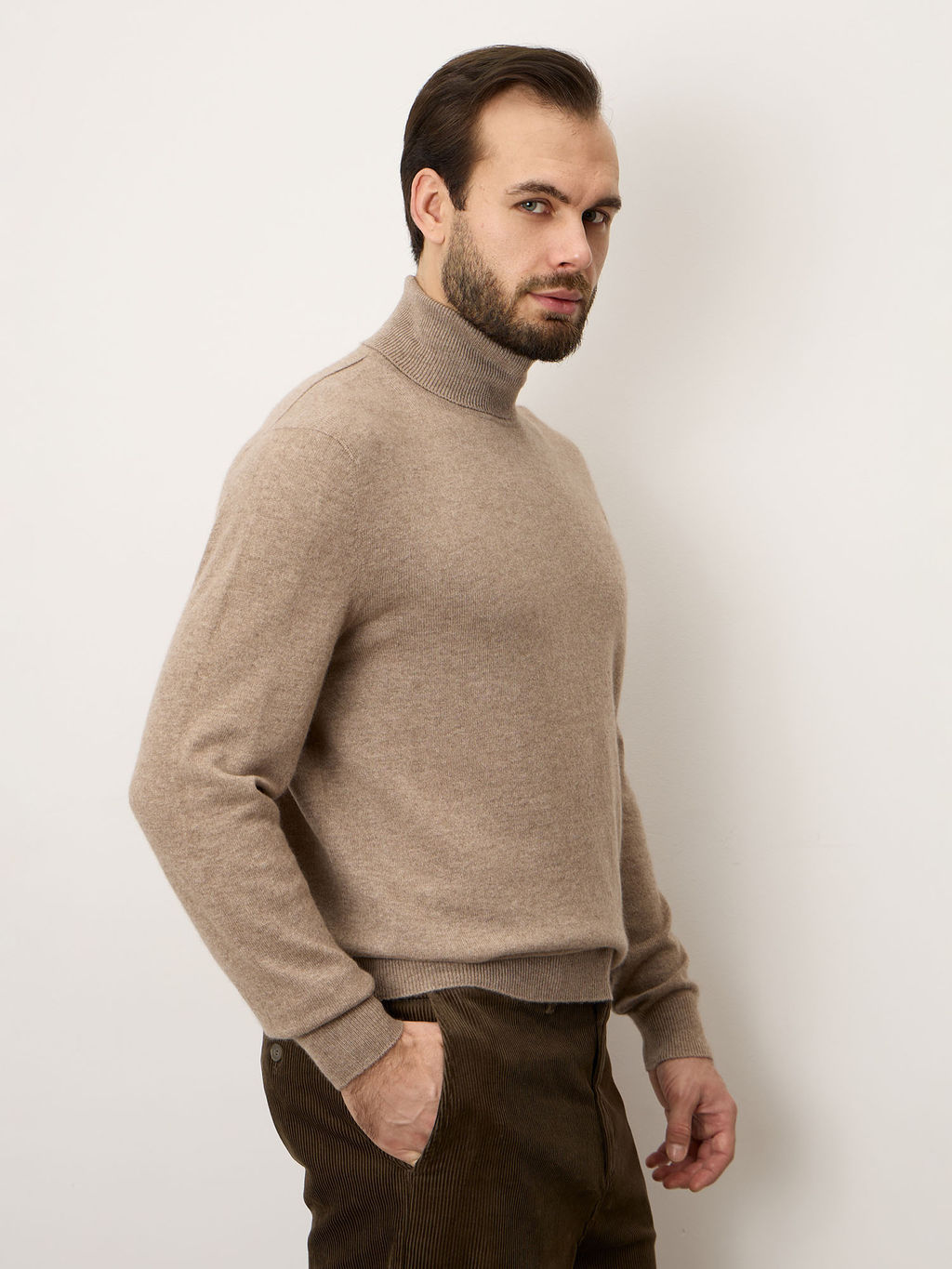 Водолазка мужская из кашемира 5031 капучино