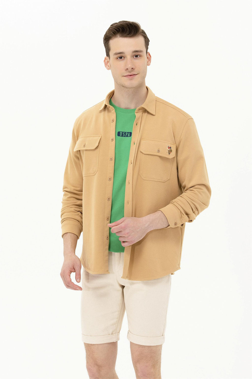 Мужская рубашка Camel с длинным рукавом - U.s. polo assn фото 8