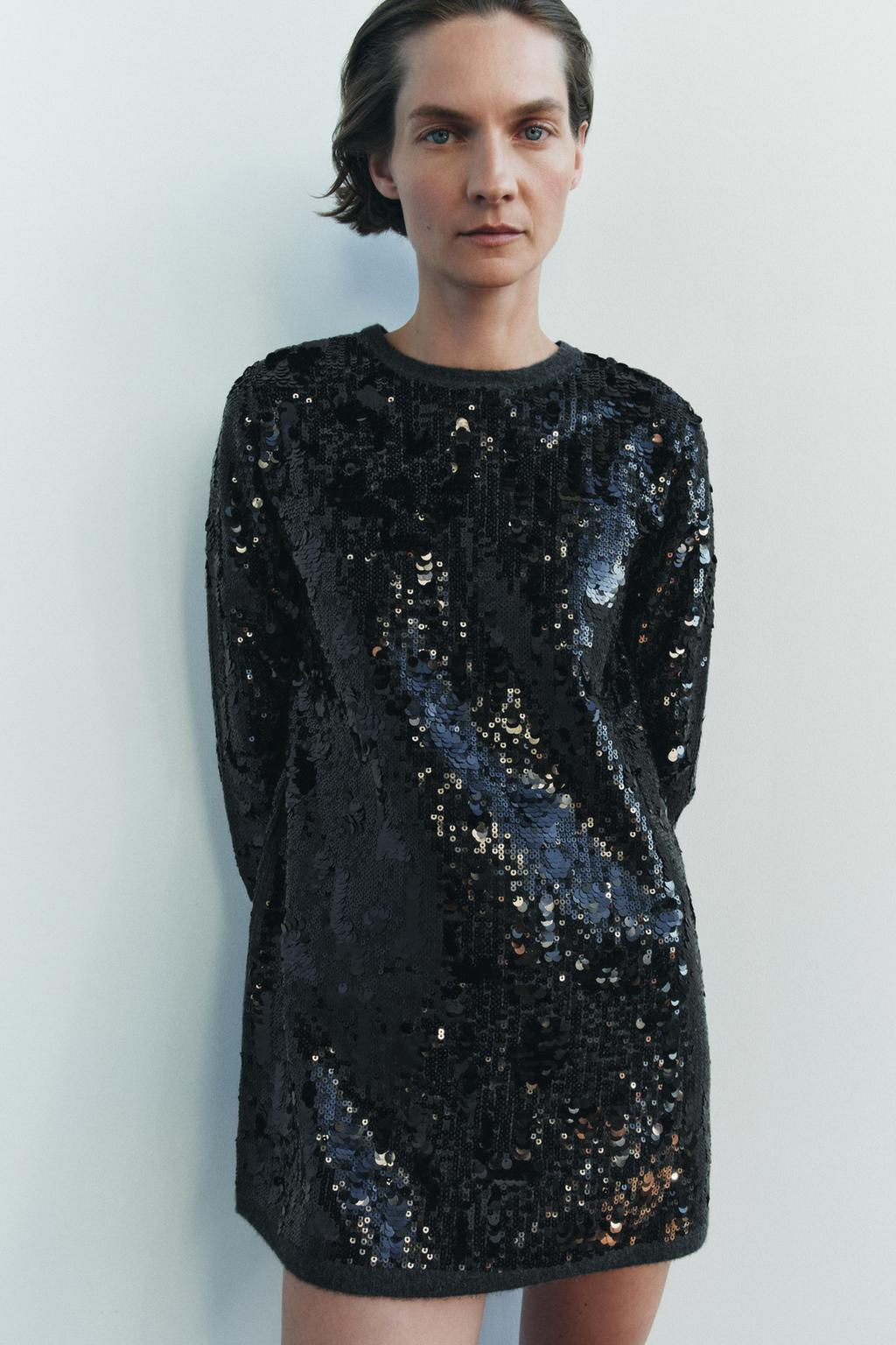 SHORT SEQUINNED KNIT DRESS - Zara фото 5
