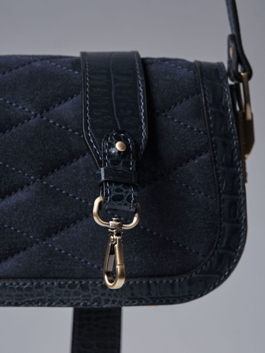 Сумка замшевая на плечо Deboro 30791 серо-синий