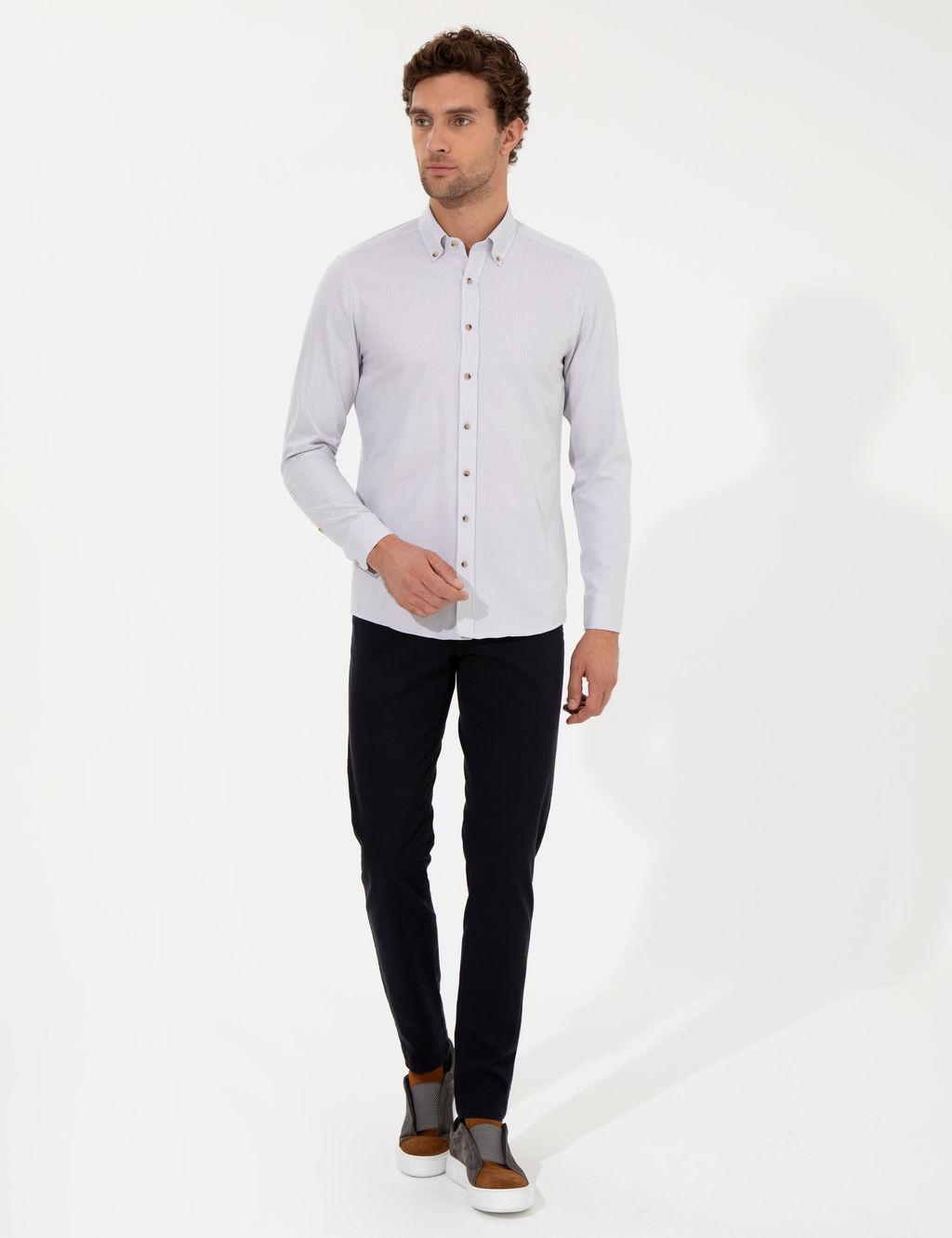 Bej Slim Fit Uzun Kollu G_mlek - Cacharel фото 2