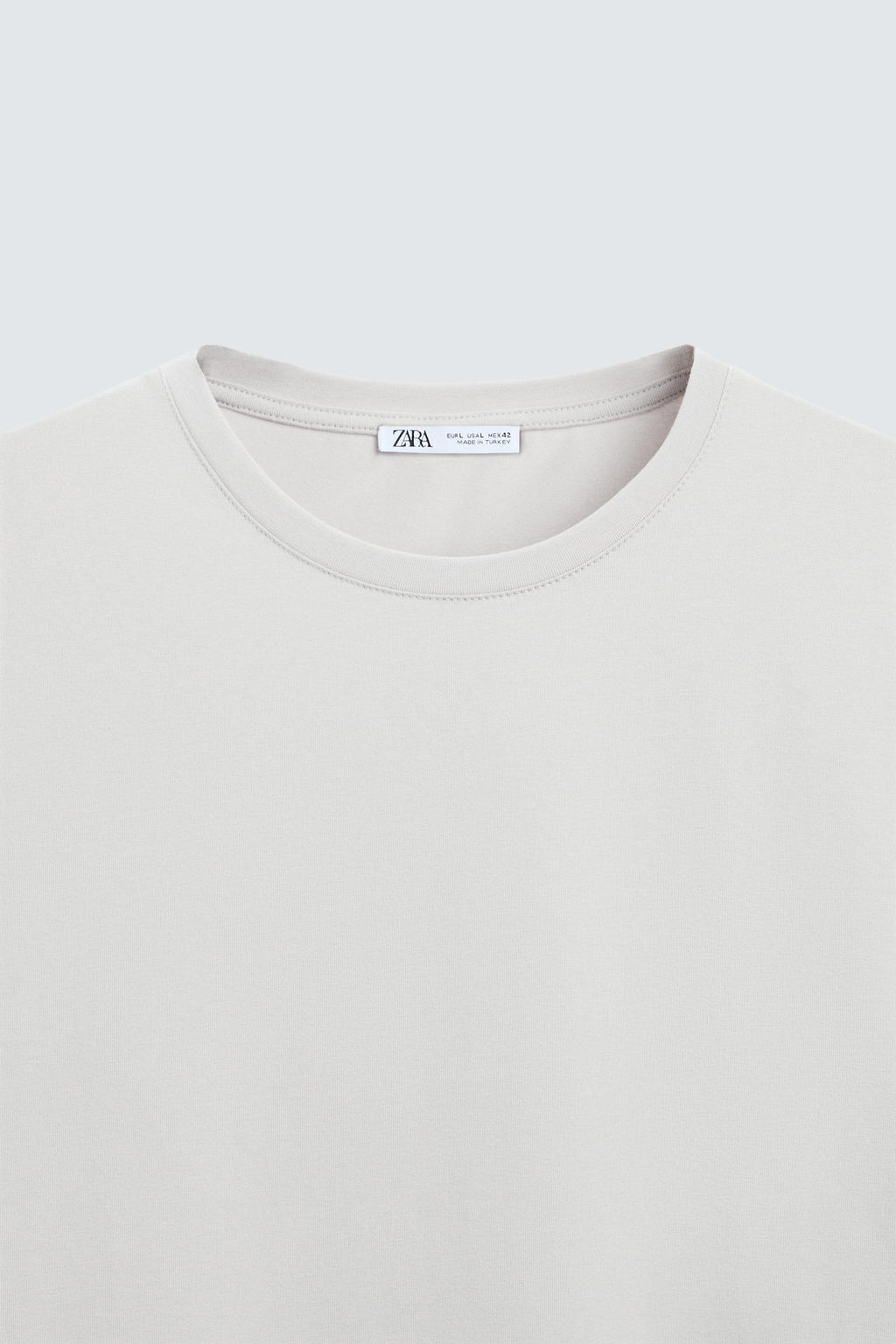 CAMISETA SLIM FIT B?SICA / Gris perla - Zara фото 8