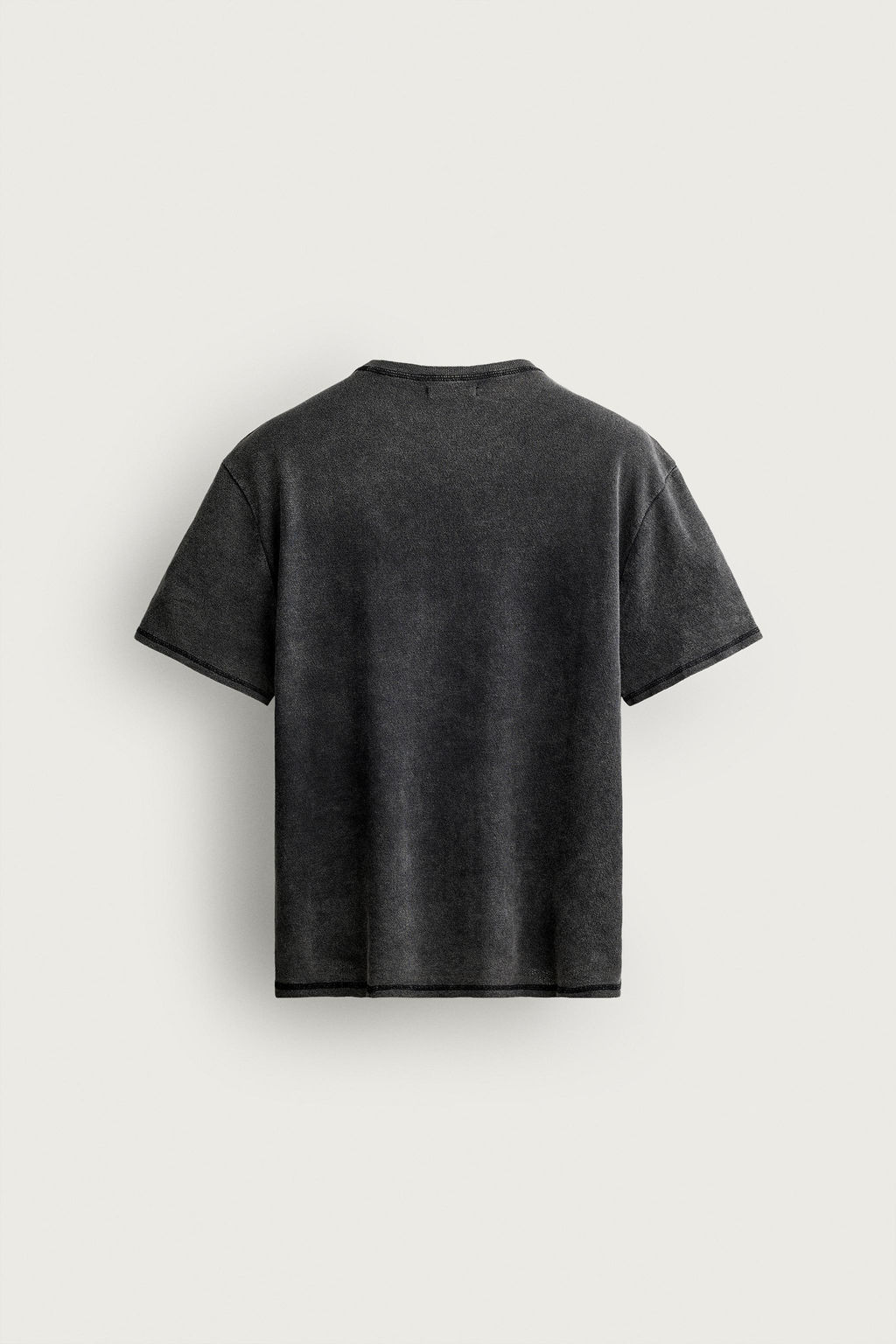 CAMISETA PUNTO ESTAMPADO LAVADO / Negro - Zara фото 7