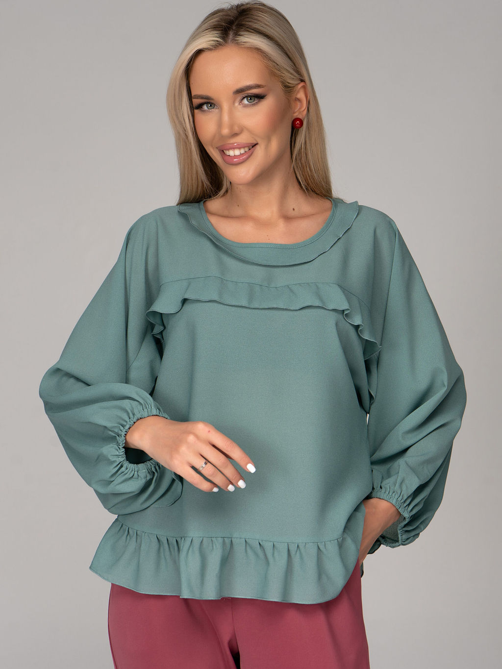 Блузка Бохо (зеленый) - Эльза фото 11