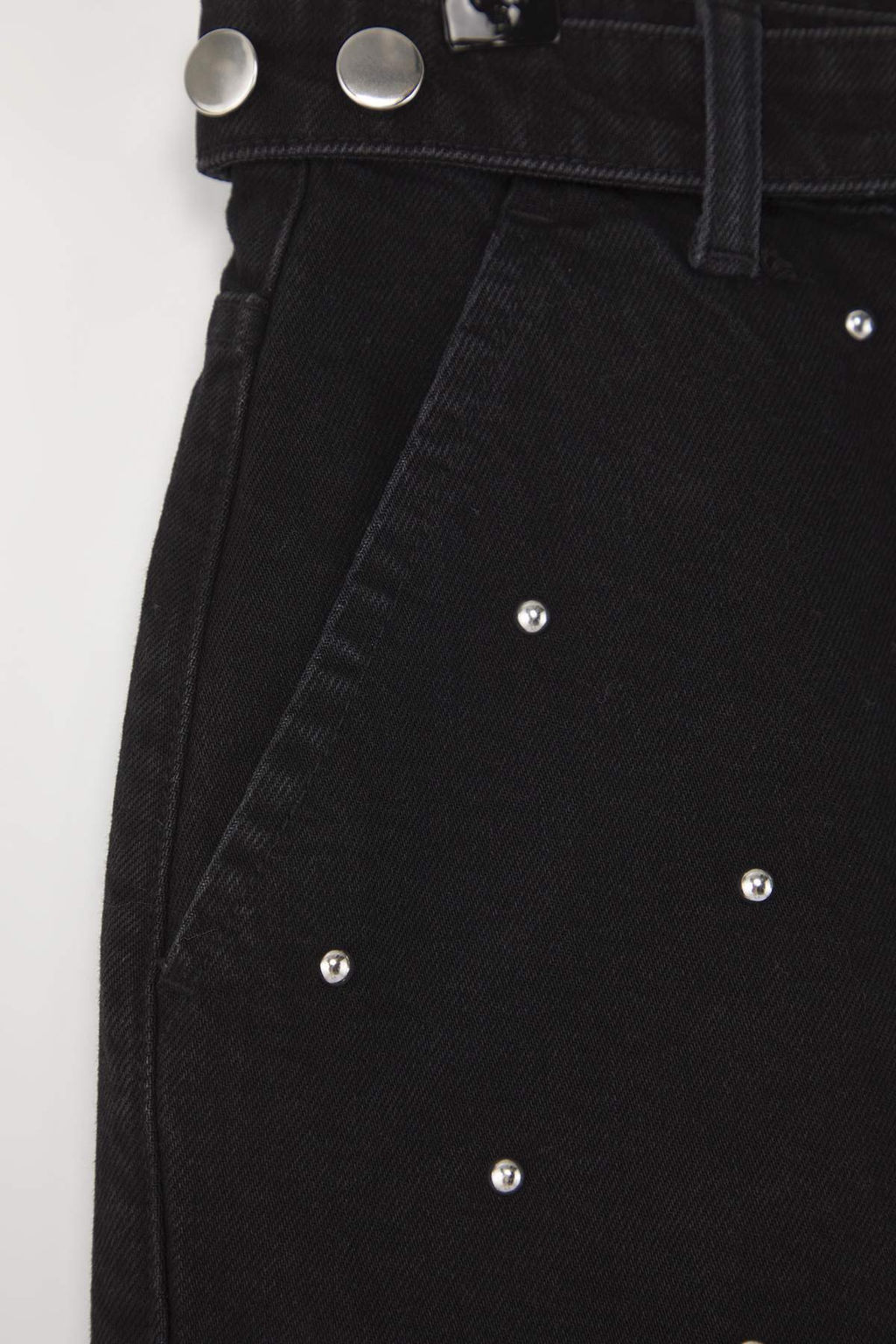 Wardrobe Essentials Siyah Aksesuar Detayl? Mini Denim Etek TWOAW26ET00075