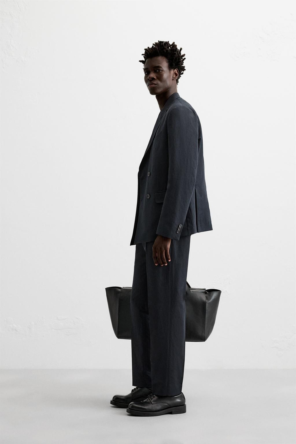 LINEN - COTTON SUIT TROUSERS - Zara фото 4