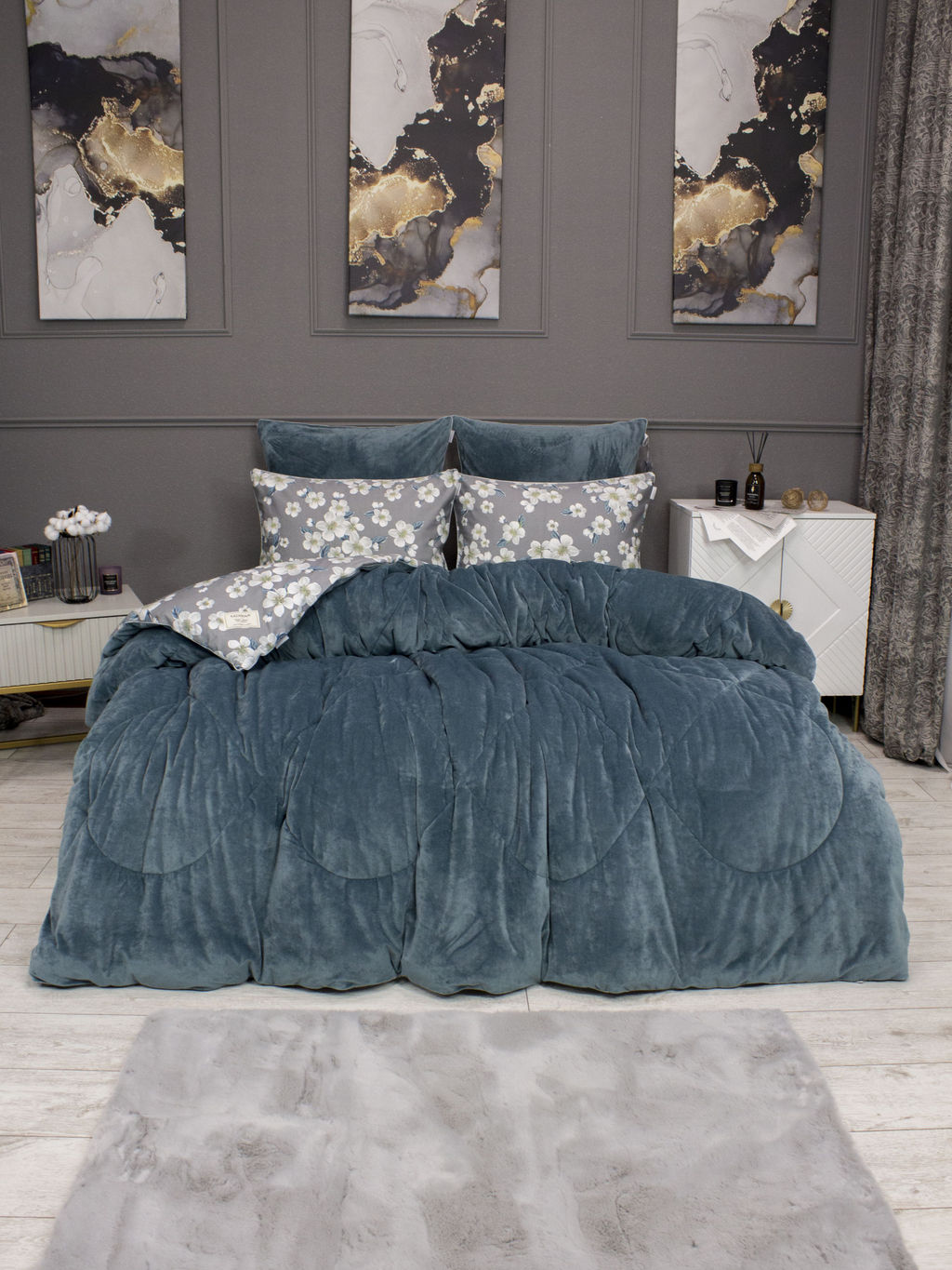 Комплект с одеялом Зара (изумруд жемчуг) АВС Cotton