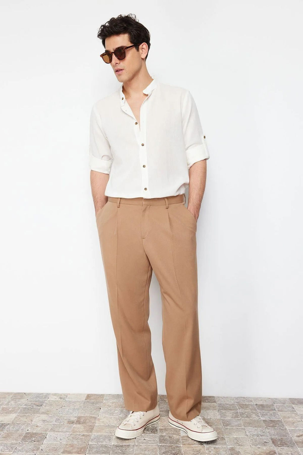 Ekru Hakim Yakal? Slim Fit Gomlek TMNSS24GO00050