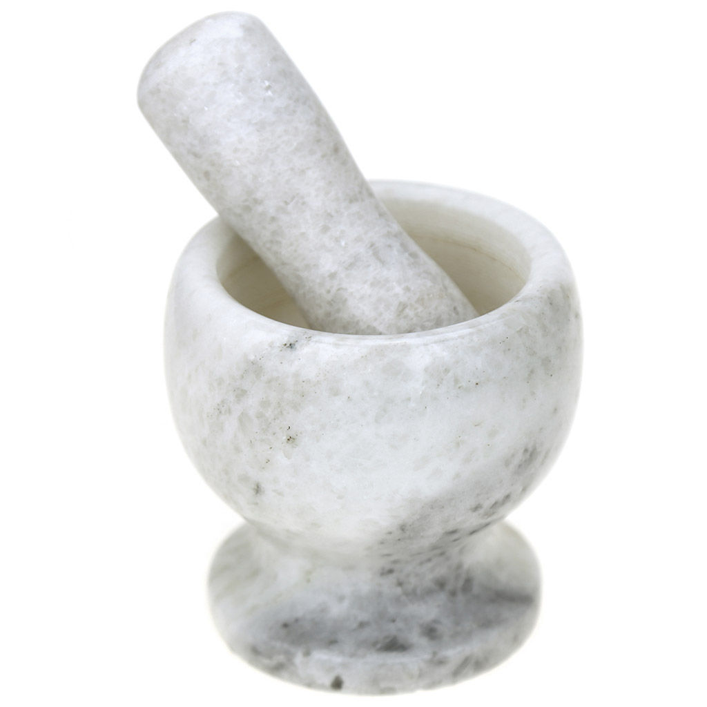 Ступка 200мл натуральный камень д10см h10,5см, с пестиком 4х13см Серый мрамор (Китай)