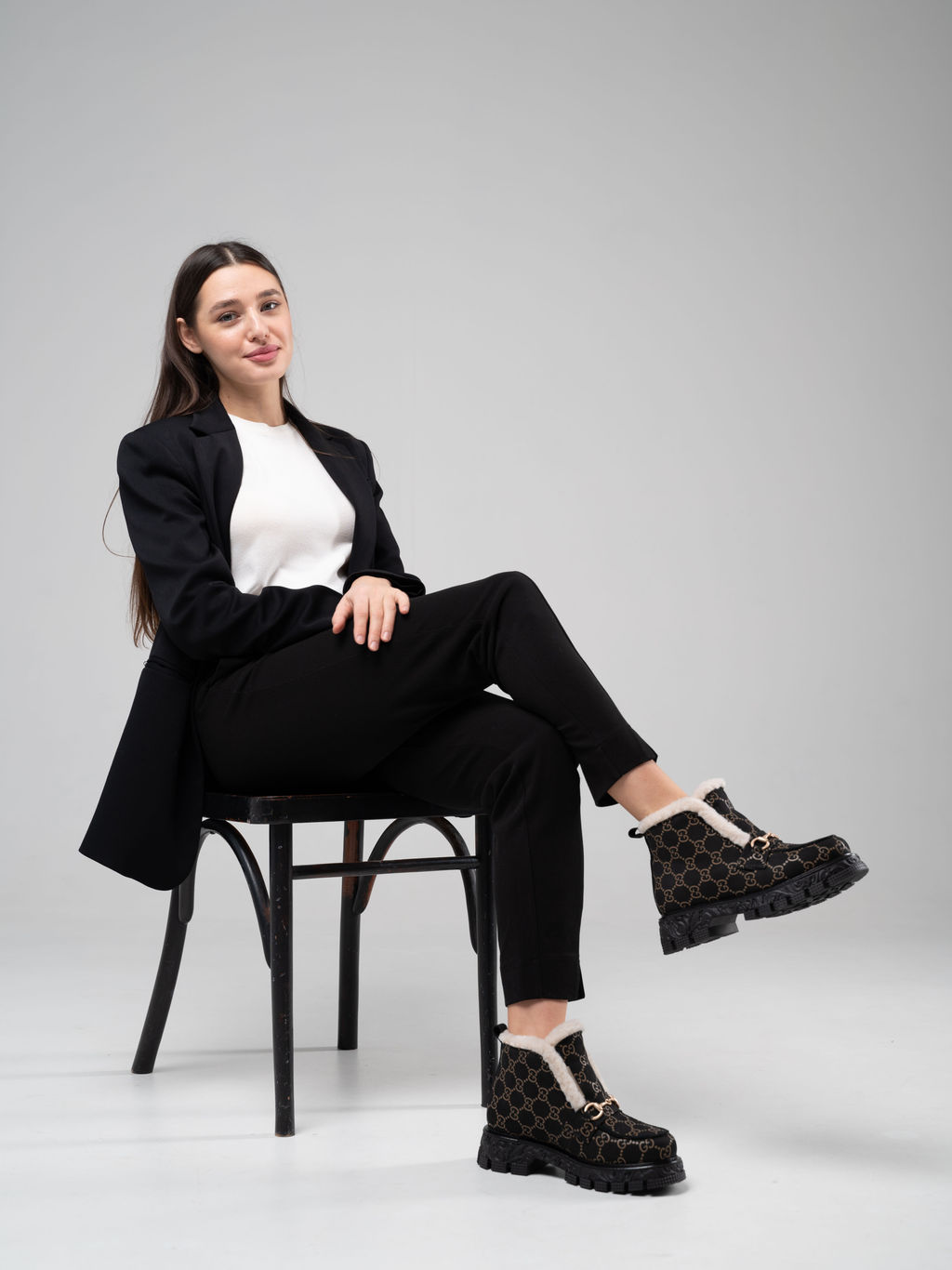 Ботинки EDART 307. PODYUM141 bl. черный гуччи/шерсть - Ed'art фото 8