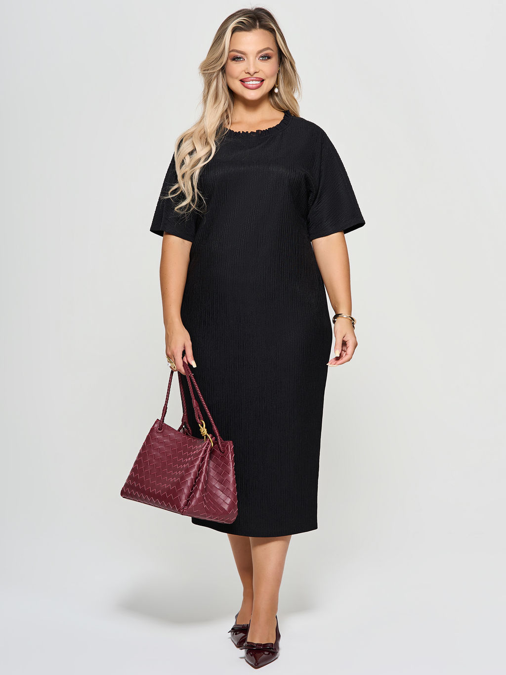 Платье  из трикотажа гофре - Dora фото 5