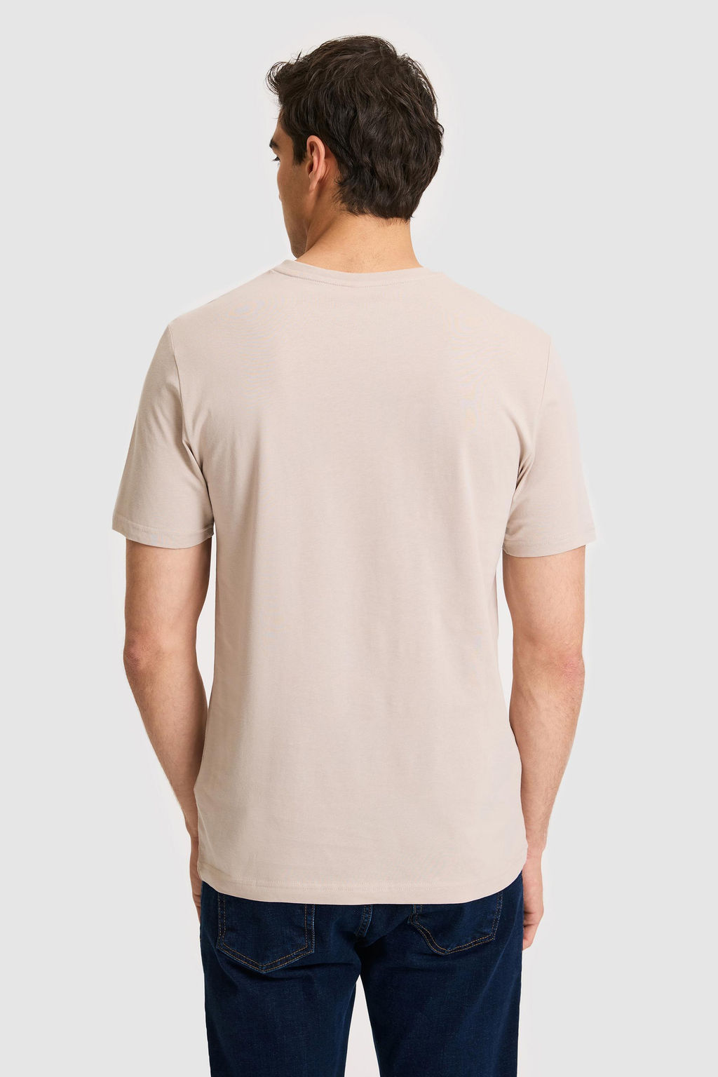 Erkek Regular Fit V Yaka Ta_ Basic Ti__rt