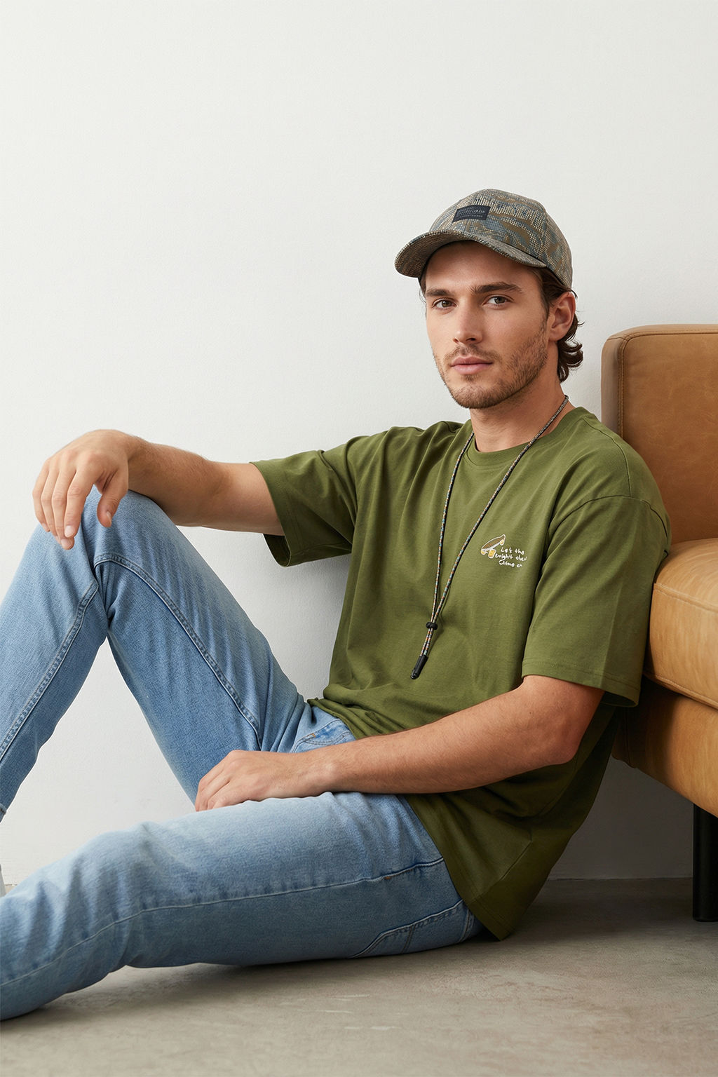 TRENDYOL MAN Mor Oversize/Genis Kesim Minimal Nak?sl? %100 Pamuklu T-Shirt TMNSS25TS00160 - Trendyolmilla фото 9