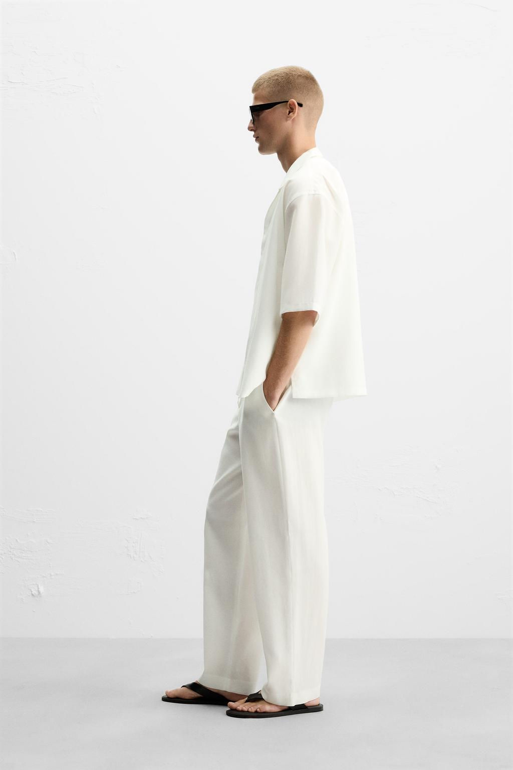 LYOCELL BLEND TROUSERS - Zara фото 4