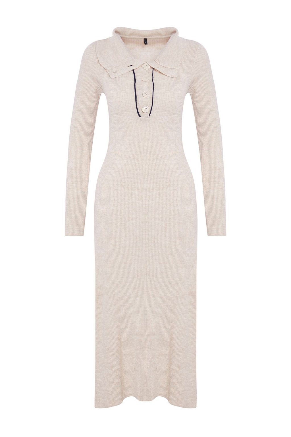 Tas Midi Triko Cizgili Biye Detayl? Elbise TWOAW25EL00007