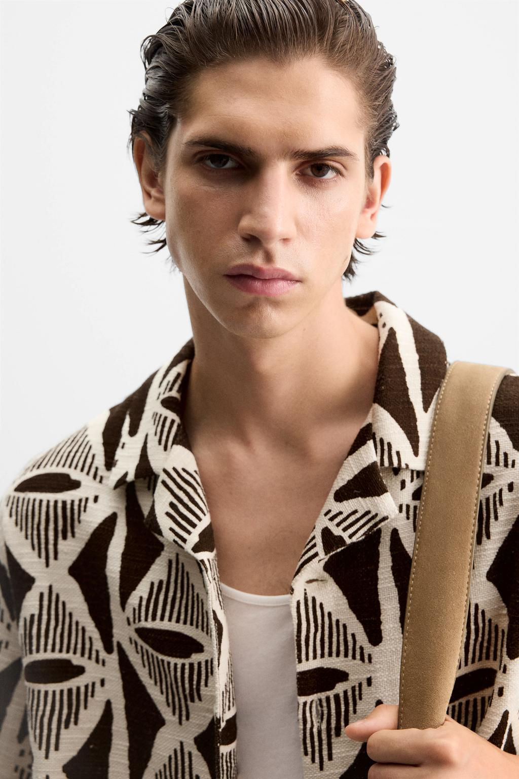 GEOMETRIC PRINT OVERSHIRT - Zara фото 5