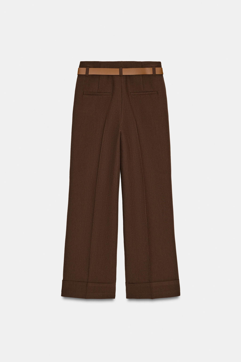 TROUSERS WITH TURN-UP CUFFS AND BELT - Zara фото 13