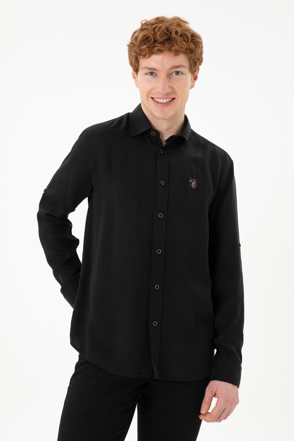 Мужская черная рубашка с длинным рукавом - U.s. polo assn фото 8