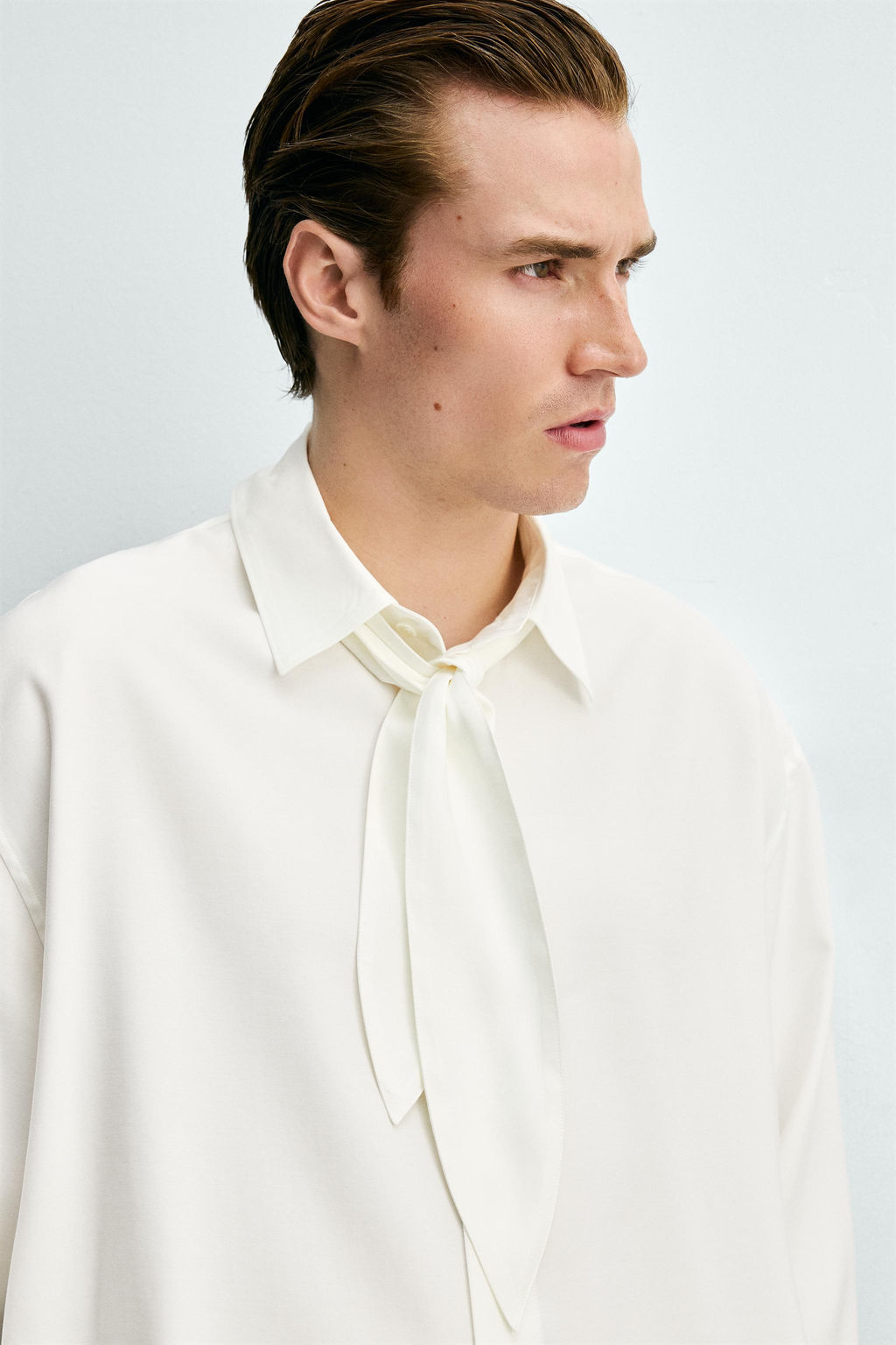 CAMISA FLUIDA LAZO CORTO / Blanco - Zara фото 5