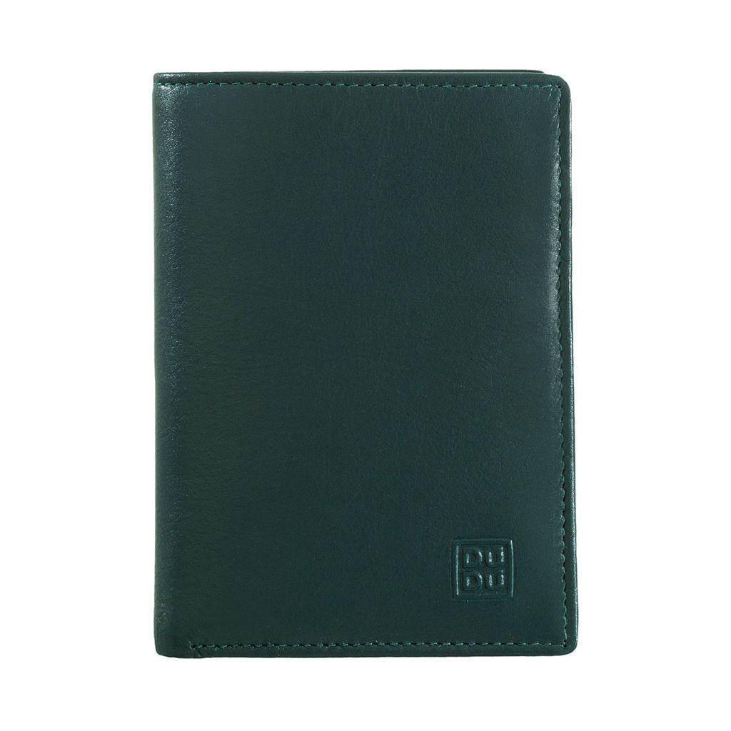 Итальянское кожаное портмоне DuDu серии Tiberio | зеленый пэчворк - Dudubags фото 3