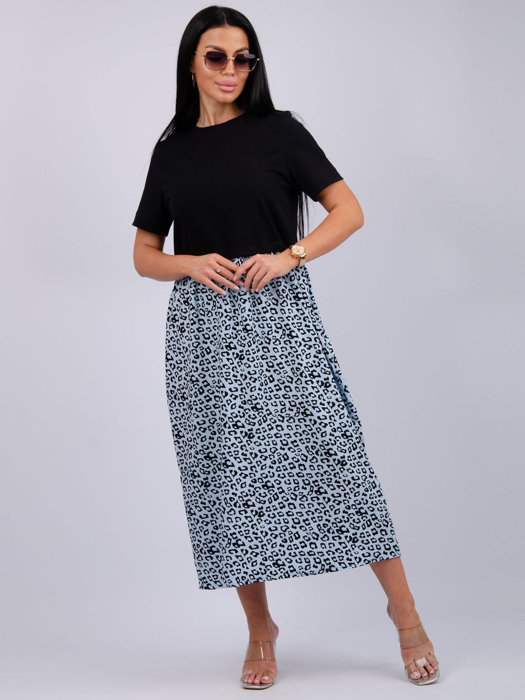 Платье Виттория, вискоза/кулирка До 60 размера - Малина фото 8