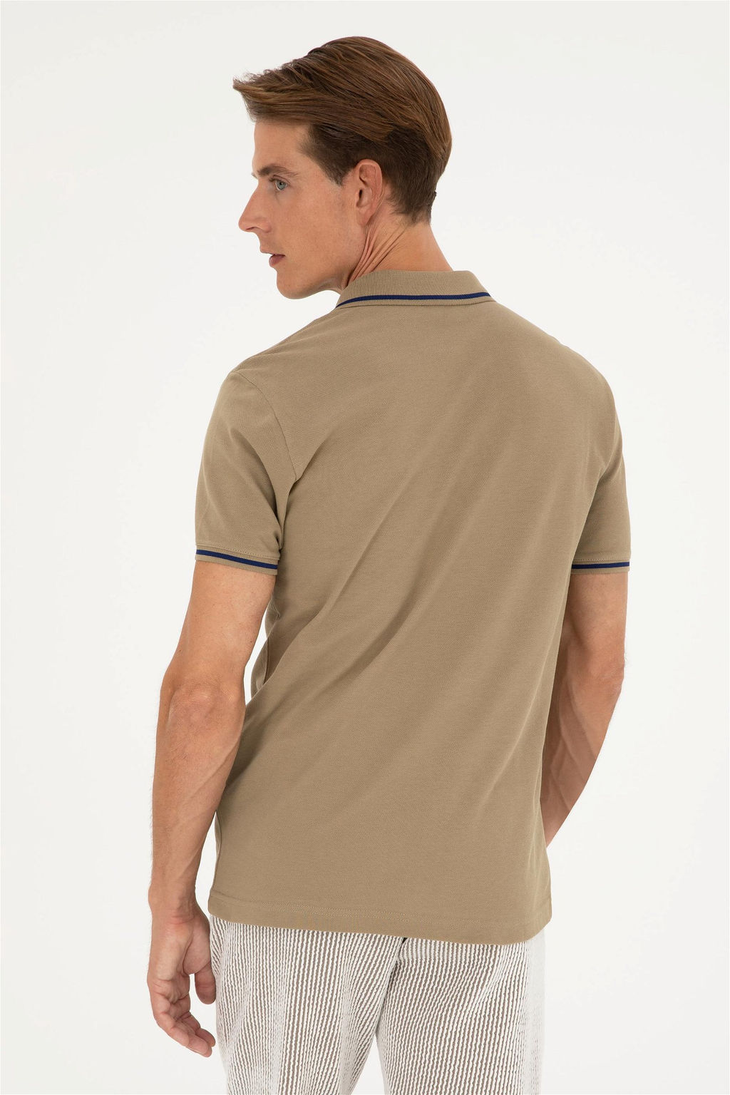 U. S. Polo Assn / Мужская базовая футболка цвета хаки - U.s. polo assn фото 5