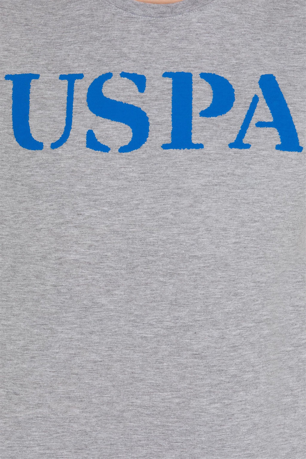 U. S. Polo Assn Мужская серая меланжевая базовая футболка с круглым вырезом - U.s. polo assn фото 12