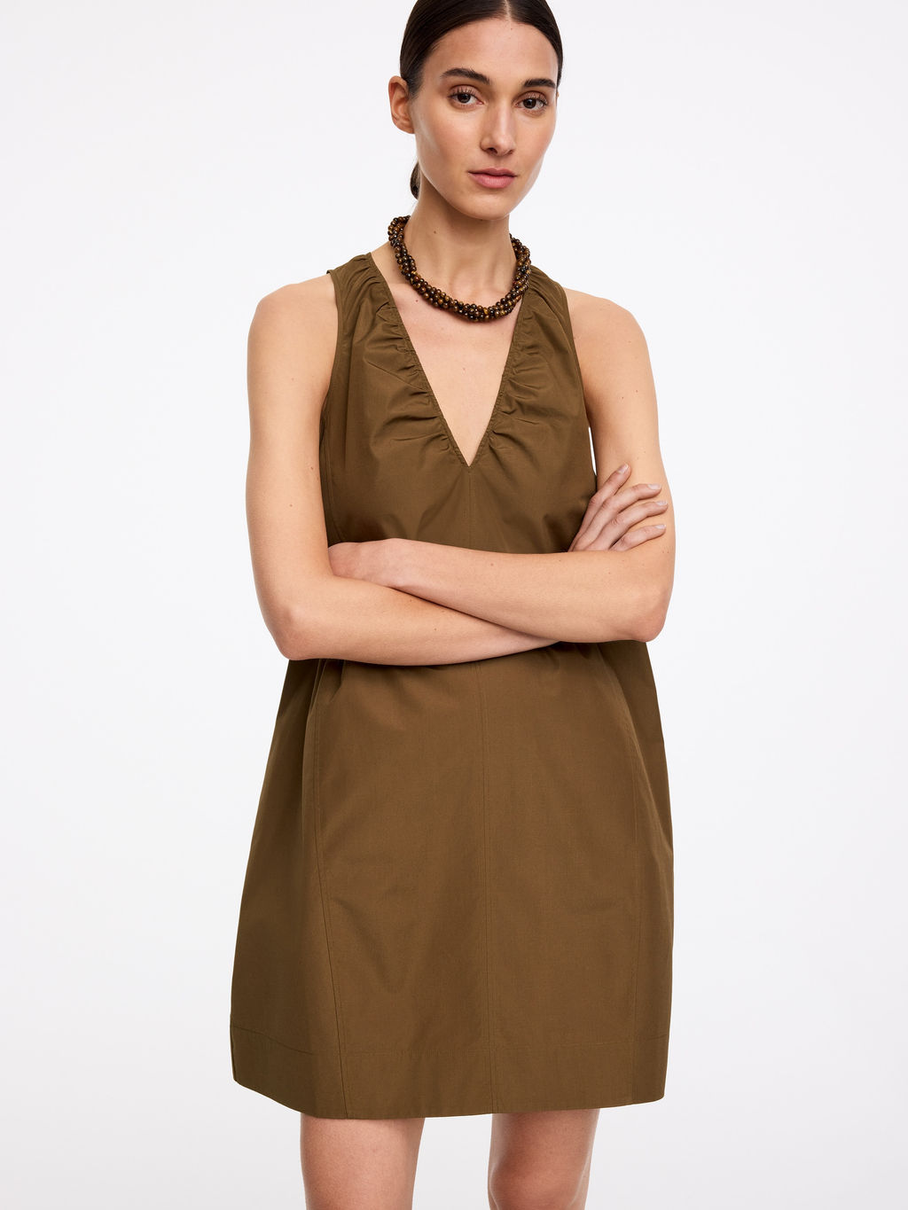Vestido con escote de pico y fruncidos - H&m фото 6