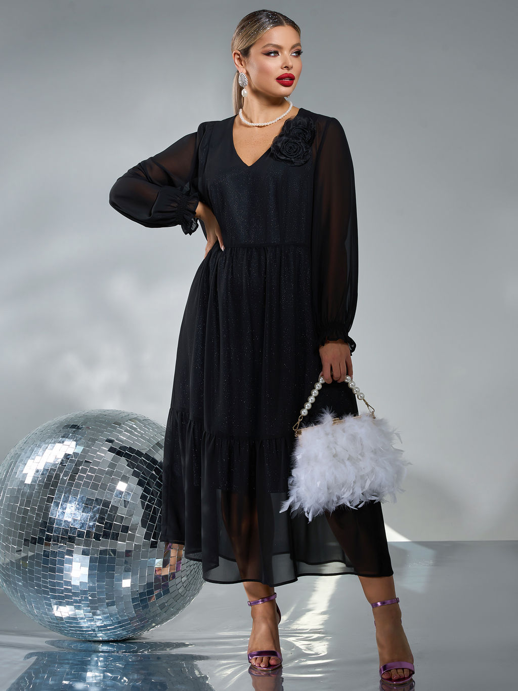 Платье 0355-1 чёрный кристалл
