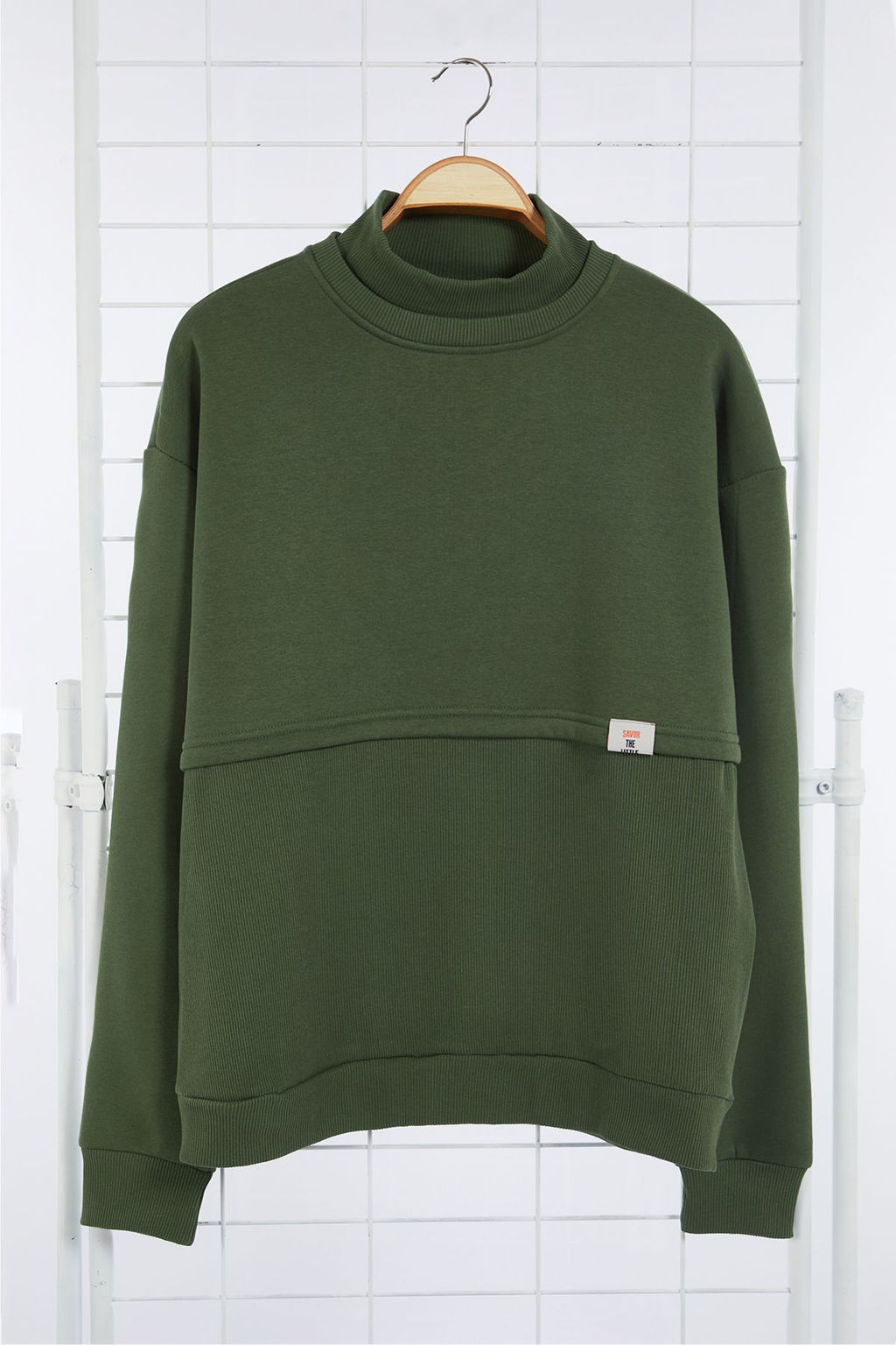 TRENDYOL MAN Limited Edition Tas Oversize/Genis Kesim Etiketli Ici Polar/S?cak Tutan Sweatshirt TMNAW24SW00228 - Trendyolmilla фото 5