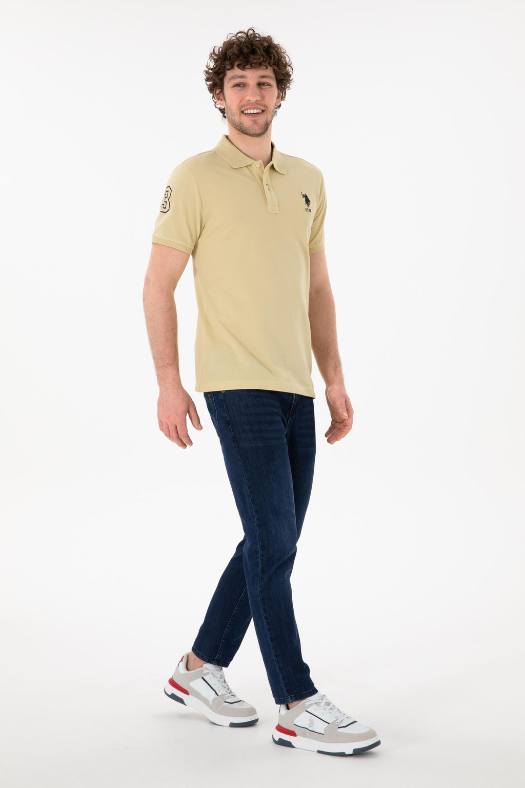 Erkek Slim Fit Polo Yaka A__k Haki Basic Ti__rt Sepette S_rpriz _ndirim - U.s. polo assn фото 5