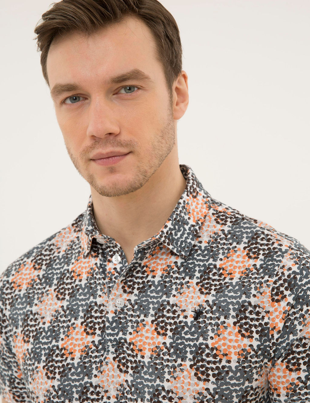 Темно-хаки футболка с воротником-поло - Cacharel фото 6