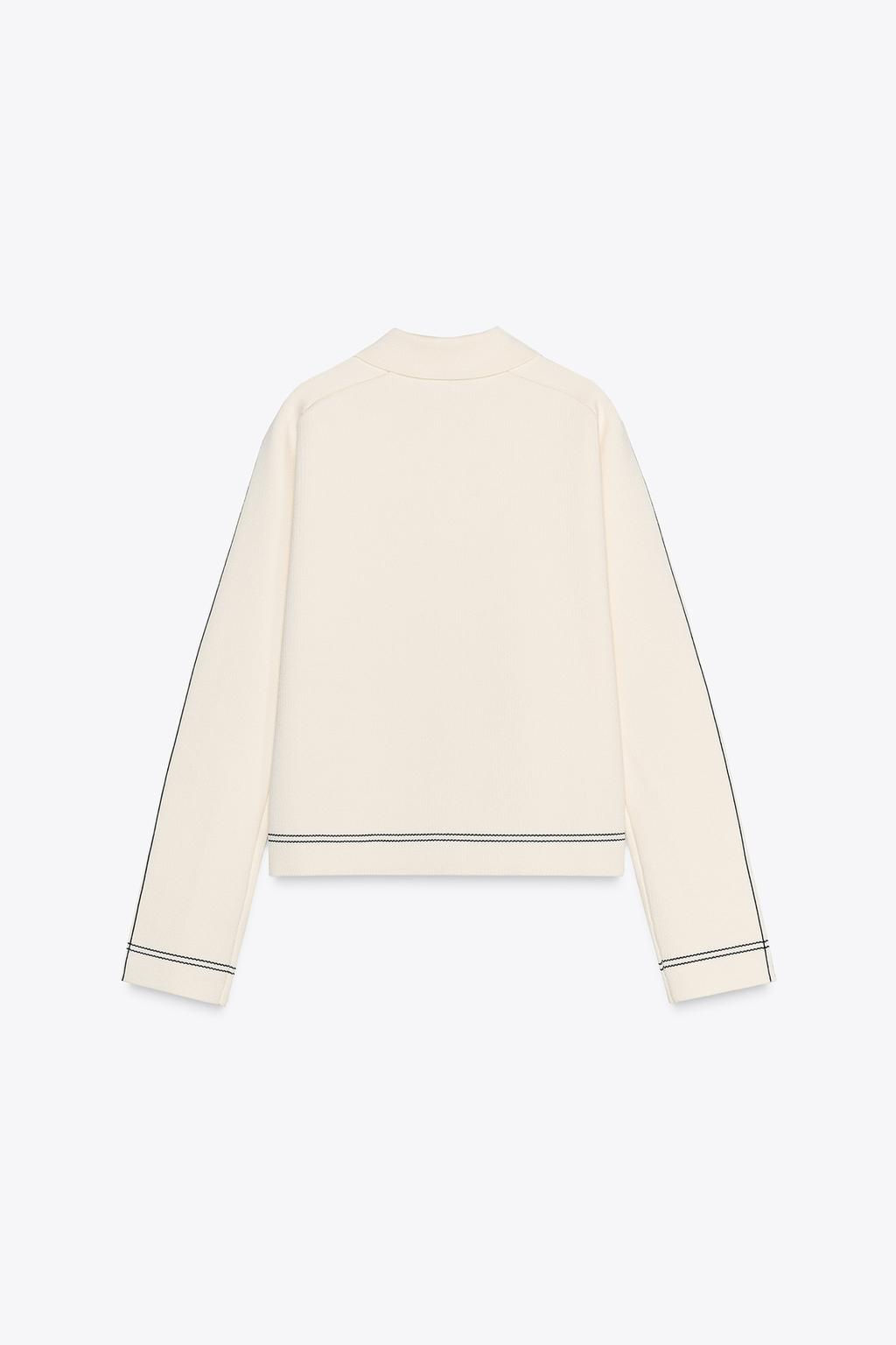 KNIT JACKET WITH PIPED SEAMS - Zara фото 5