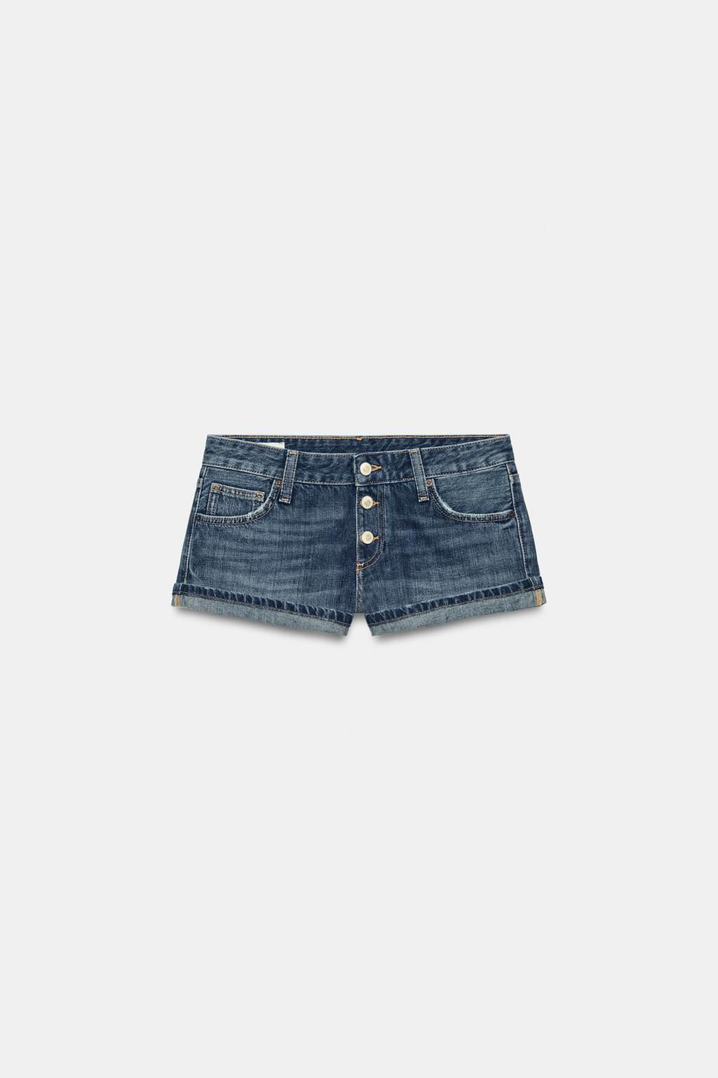 TRF BUTTONED MINI DENIM SHORTS - Zara фото 6